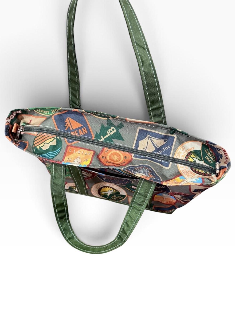 L.L. Bean Everyday Lightweight MediumTote Nylon Heritage Archival Patch Print - Picture 5 of 12